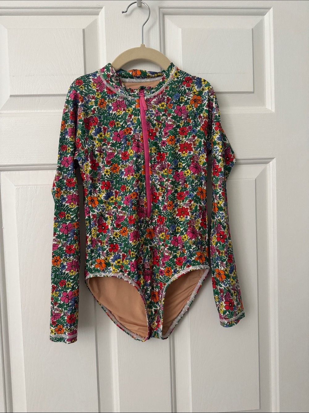 Crewcuts UPF 50+ Kids Rash Guard One-Piece - Floral Print - EUC